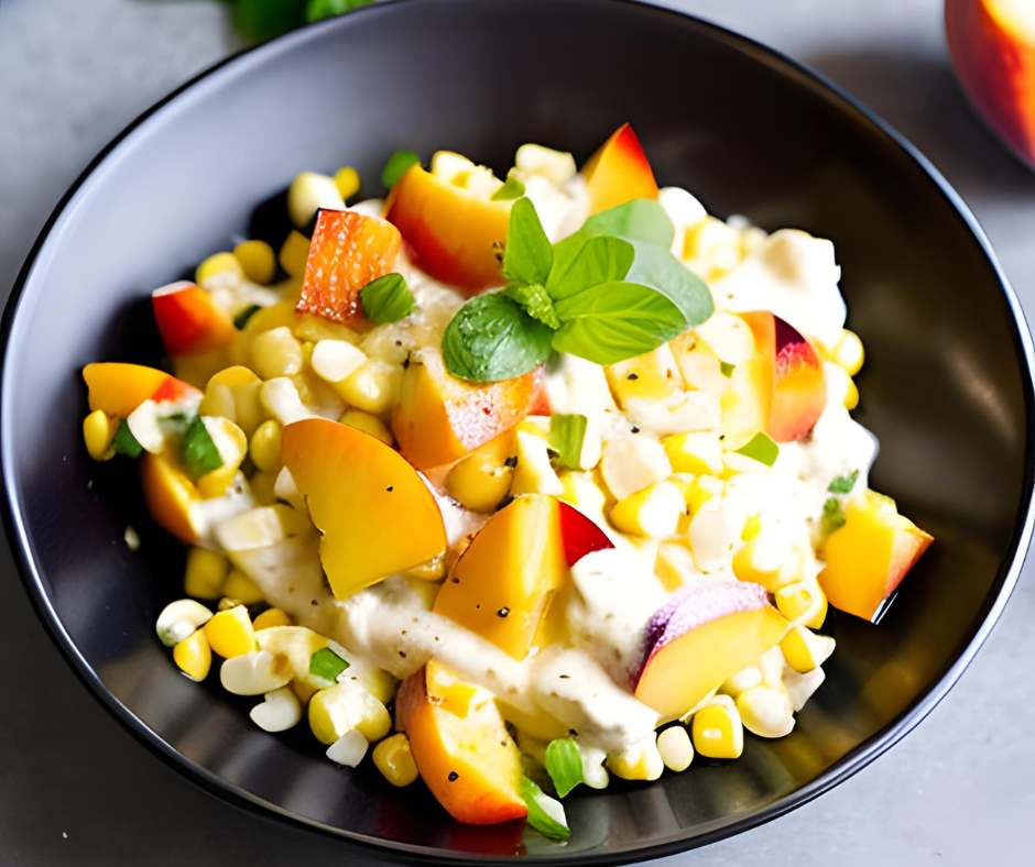 Peaches and Cream Corn Salad