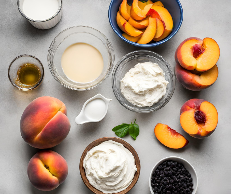 Ingredients for Cream Cheese and Peaches Loaf